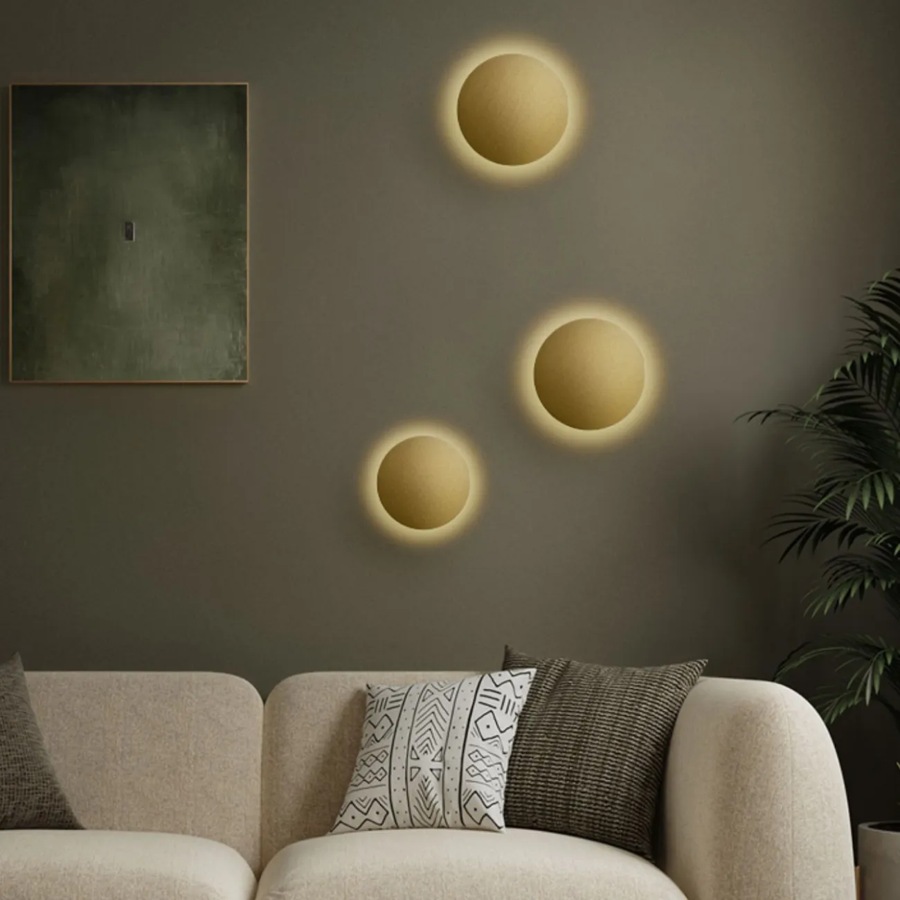 Серия настенных светодиодных светильников с плоскими дисковидными рассеивателями из настоящей латуни KAIN D30