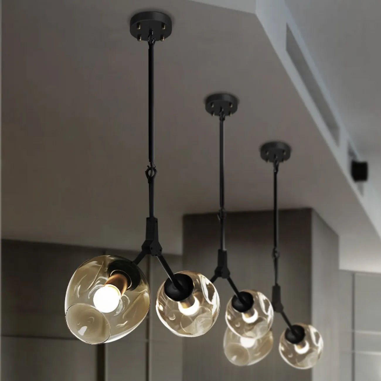 Подвесной светильник ADEL-ONE L2 Cognac Black от ImperiumLoft