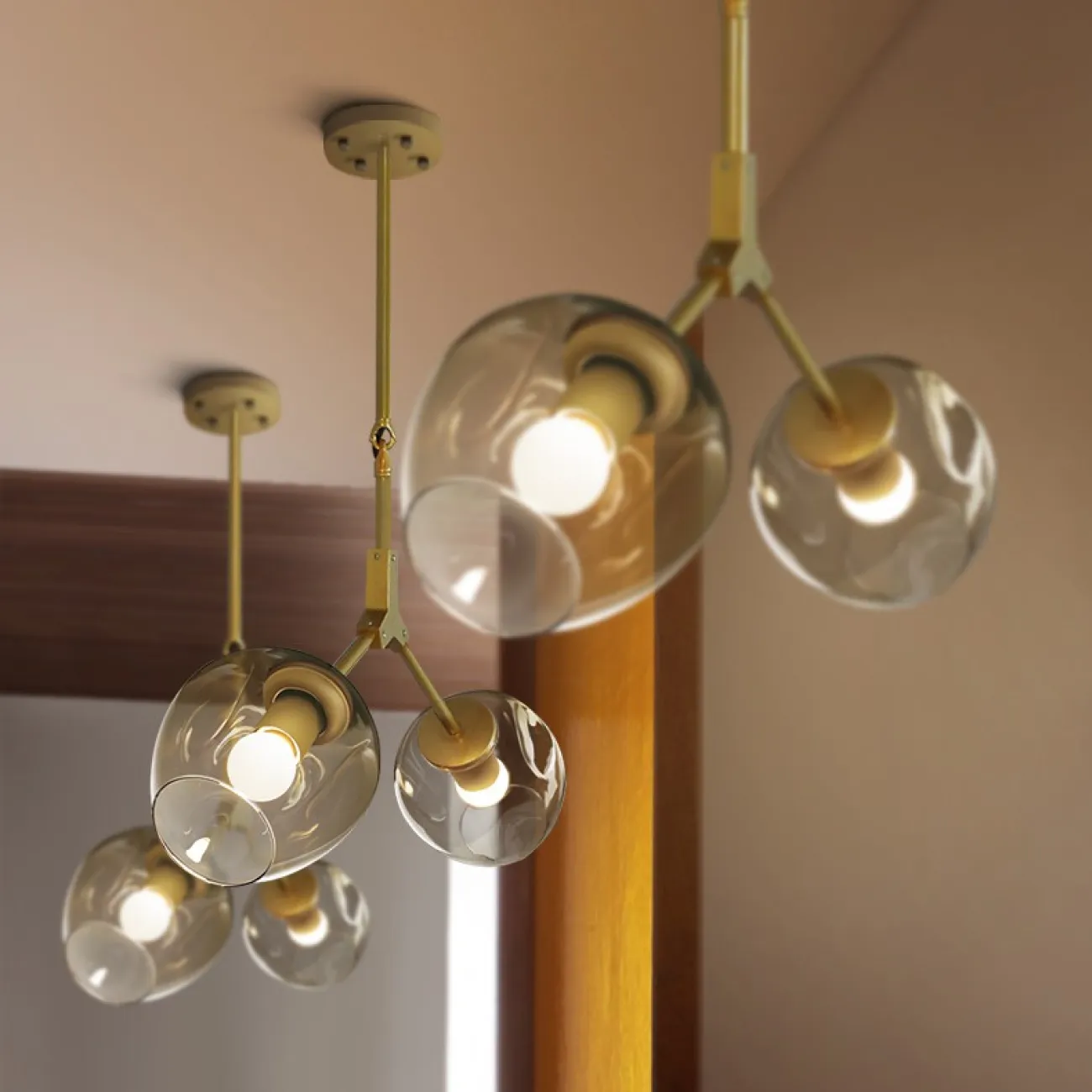 Подвесной светильник ADEL-ONE L2 Cognac Gold от ImperiumLoft