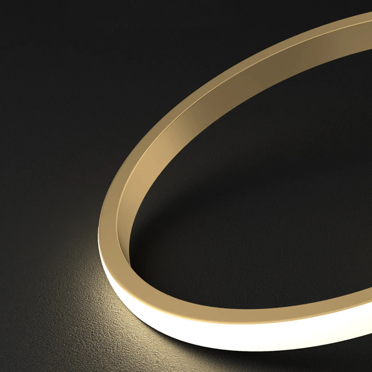 Серия настенных светодиодных светильников в виде комбинации полуколец разного диаметра на прямоугольном креплении LOFT Brass