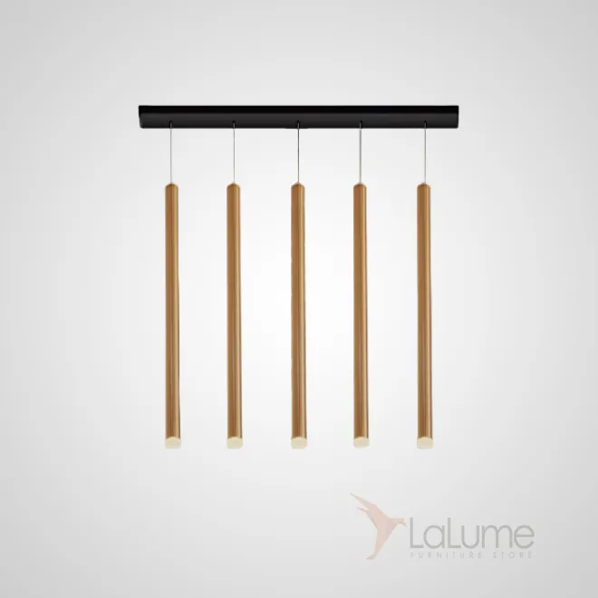 Готовая комбинация подвесных светодиодных светильников с трубчатыми плафонами оттенка латунь HARDER COMBO B L5 H60