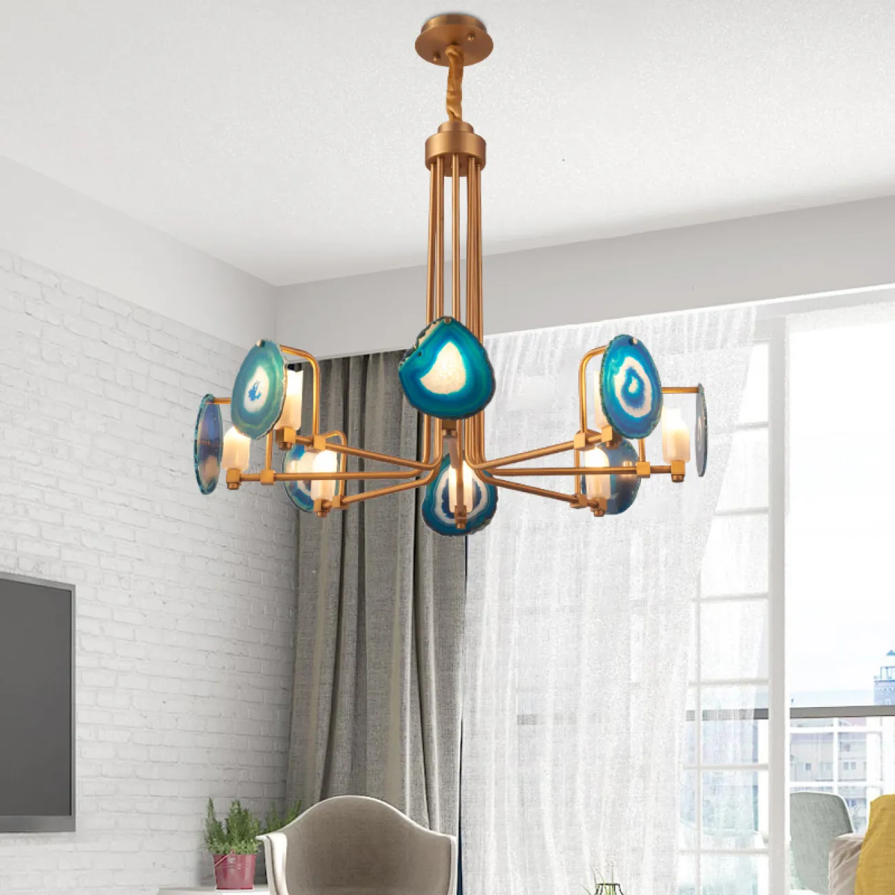 Подвесная люстра AGATE 5 L10 от ImperiumLoft