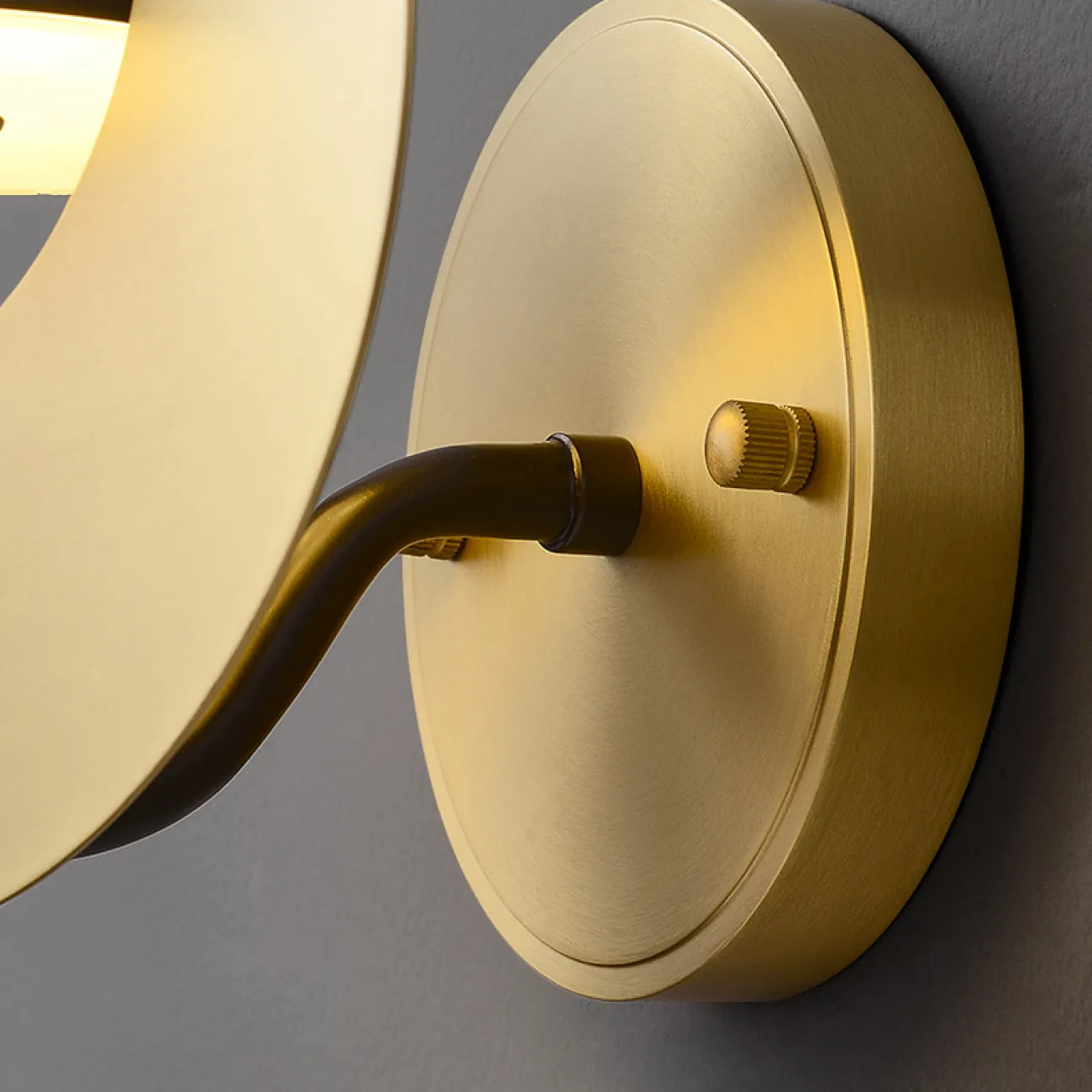 Настенный светодиодный светильник в виде комбинации круглого плафона на рожке и дисковидного рассеивателя INGARA WALL