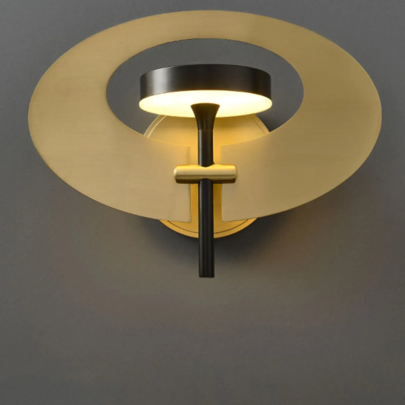 Настенный светодиодный светильник в виде комбинации круглого плафона на рожке и дисковидного рассеивателя INGARA WALL