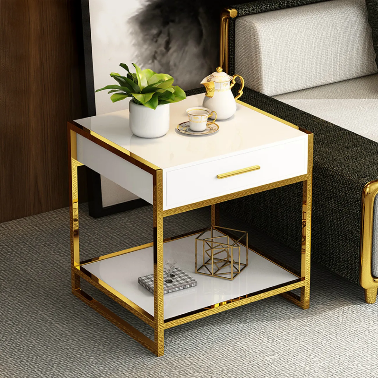 Дизайнерская прикроватная тумба LaLume-TT00104 Дизайнерская прикроватная тумба LaLume-TT00104