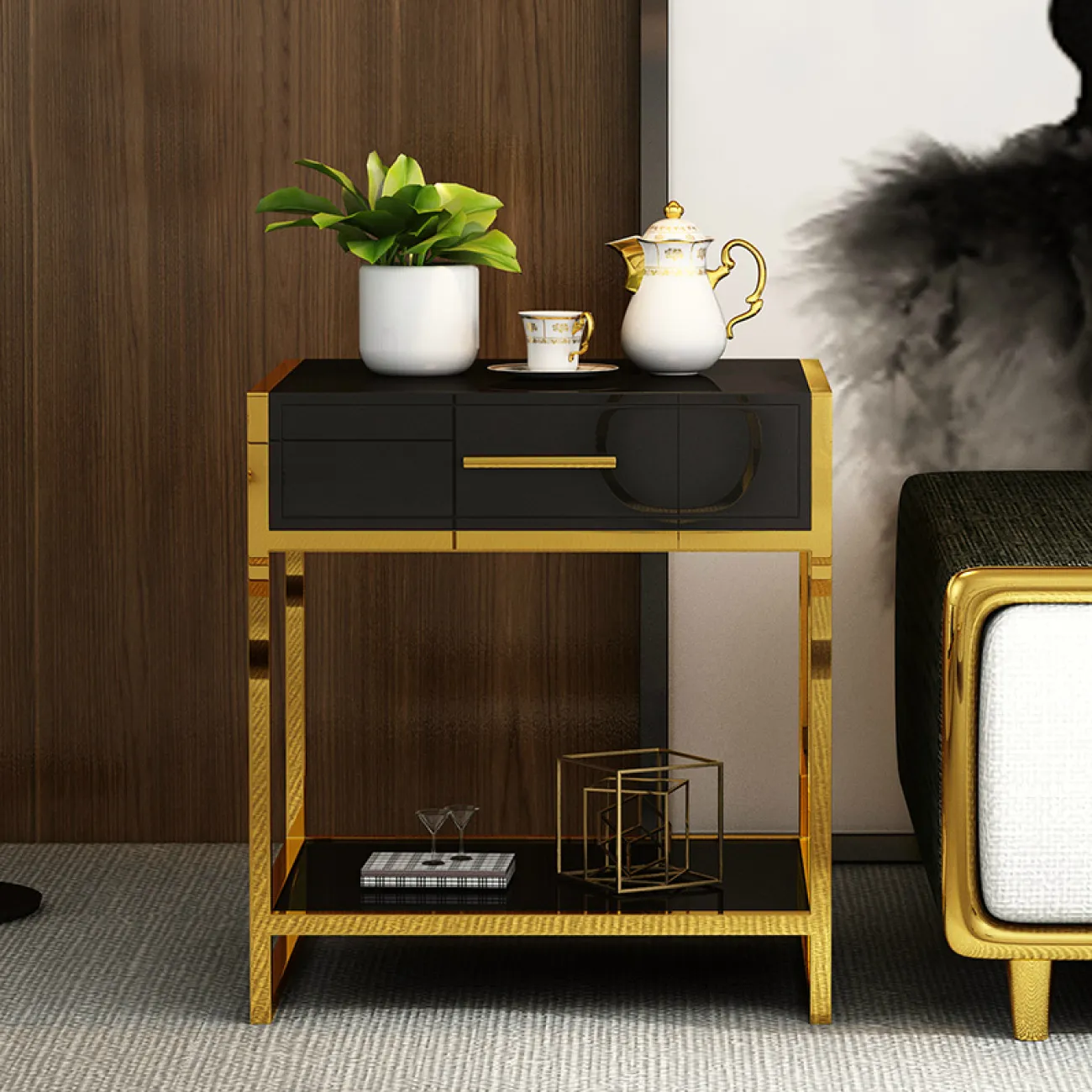 Дизайнерская прикроватная тумба LaLume-TT00104 Дизайнерская прикроватная тумба LaLume-TT00104