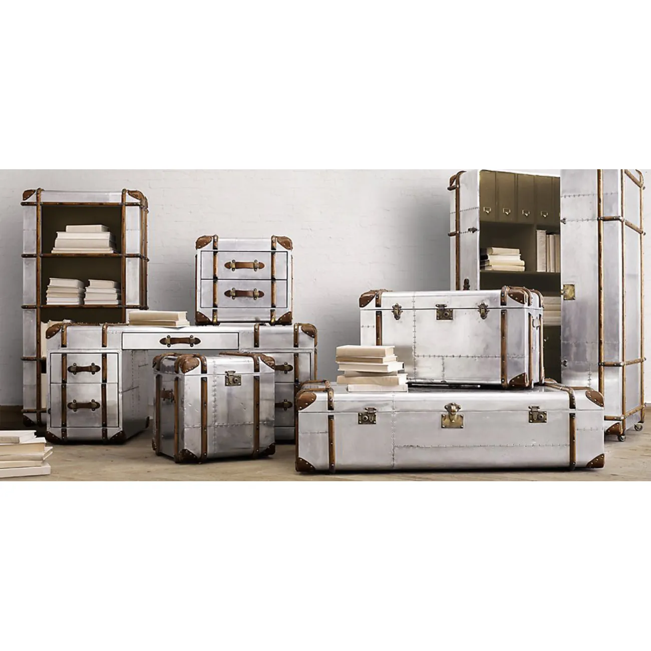 RH Richards Polished Aluminum Trunks Chest от LaLume