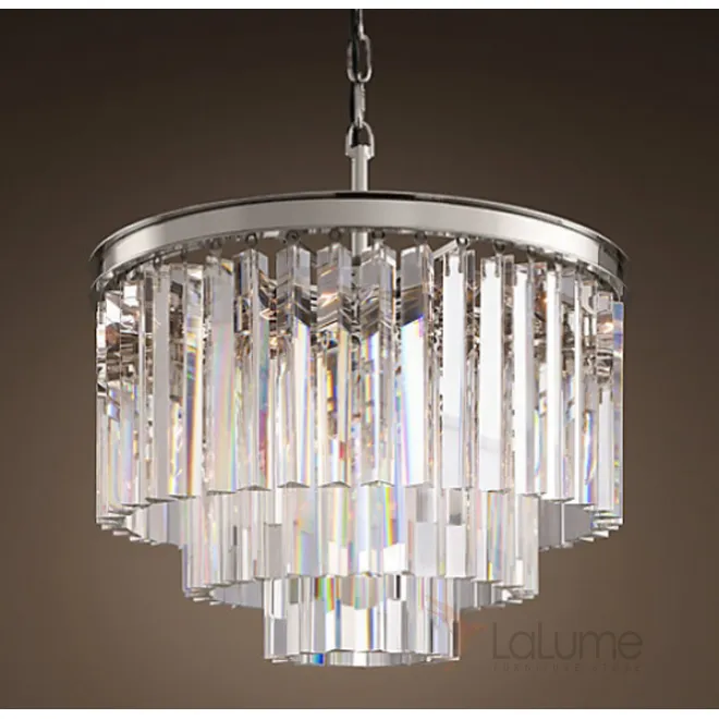 Люстра RH 1920S ODEON CLEAR GLASS FRINGE 3-TIER CHANDELIER nickel 36 см от ImperiumLoft Люстра RH 1920S ODEON CLEAR GLASS FRINGE 3-TIER CHANDELIER nickel 36 см от ImperiumLoft