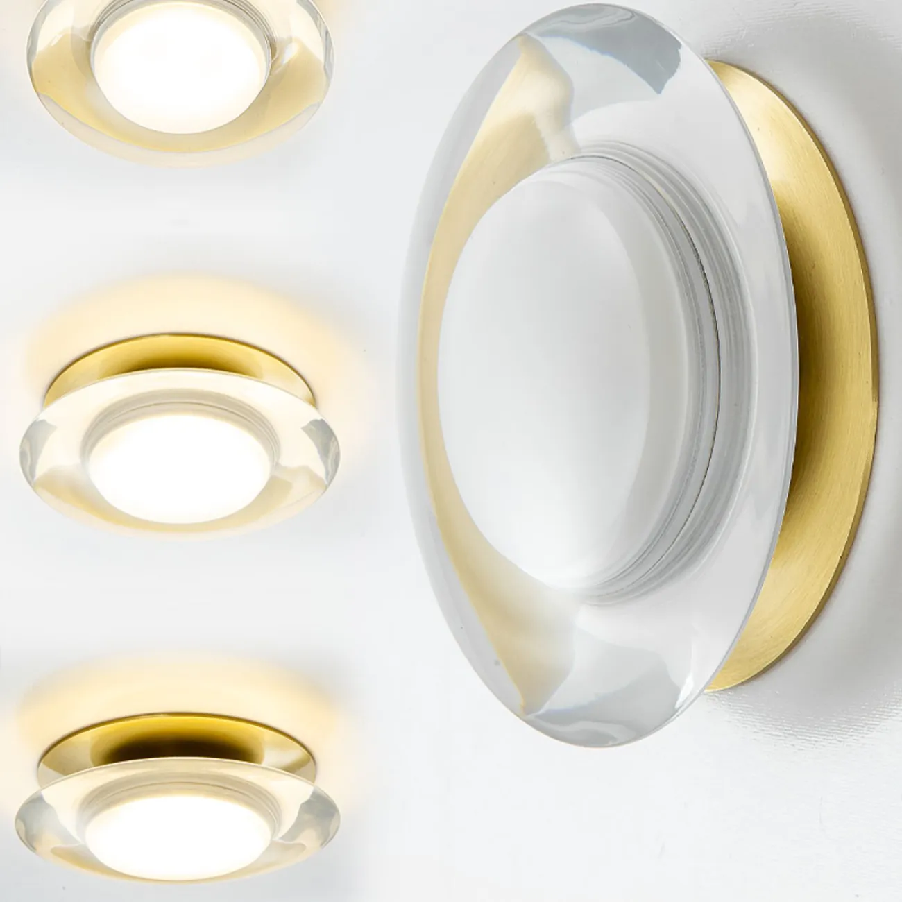 Встраиваемый светодиодный светильник с белым матовым плафоном круглой формы и дисковидным рассеивателем  LIS 3000К 7W