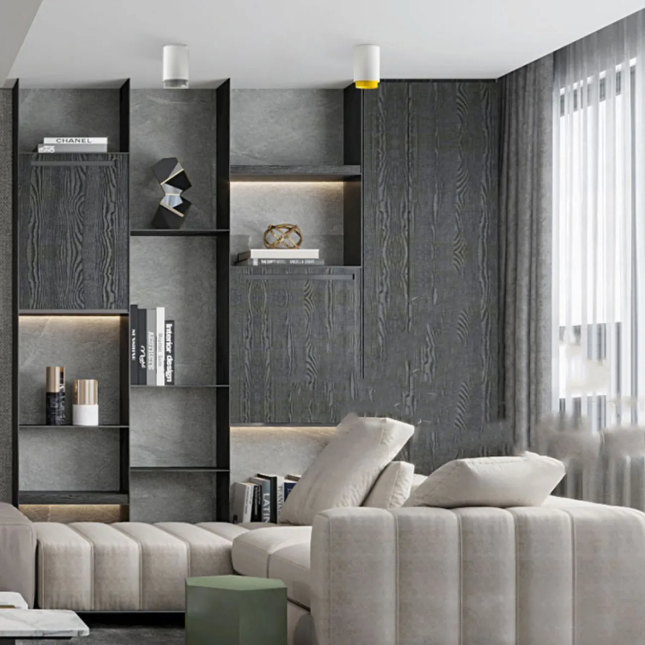 Накладной точечный светильник c плафоном цилиндрической формы RESTON White Grey 4000К