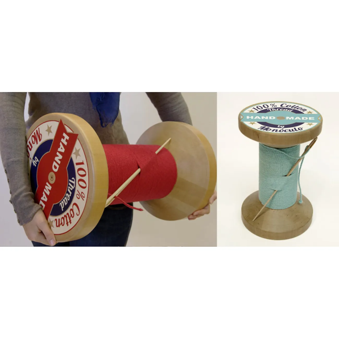 Дизайнерский табурет Thread Reel Wooden Stool от LaLume