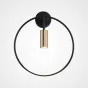 Серия настенных светильников с цилиндрическим плафоном на кольцевом каркасе с круглым креплением VELMA D35 Black Gold