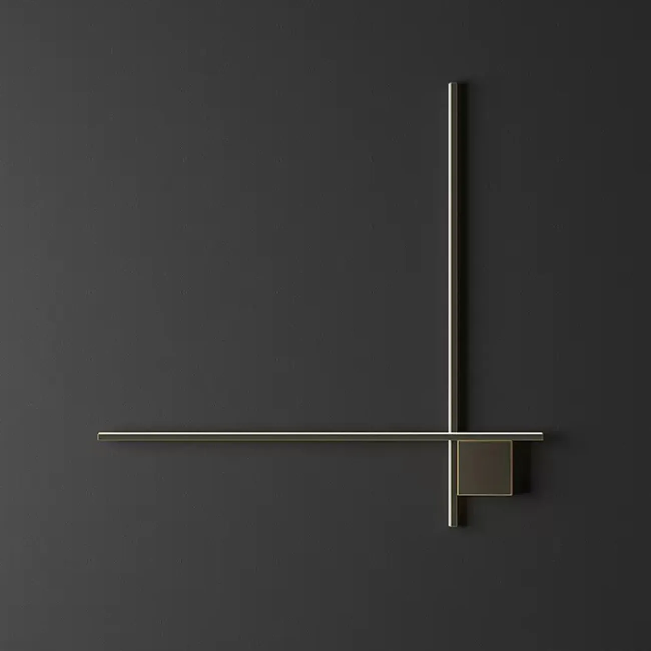 Серия настенных светодиодных светильников с прямоугольными перекрестными плафонами на квадратном креплении STICH B L80 Black