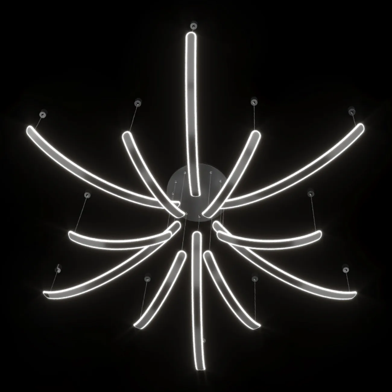 Готовая комбинация подвесных светодиодных светильников c вытянутыми изогнутыми плафонами со скругленными краями TEOLINE L60+80 L8