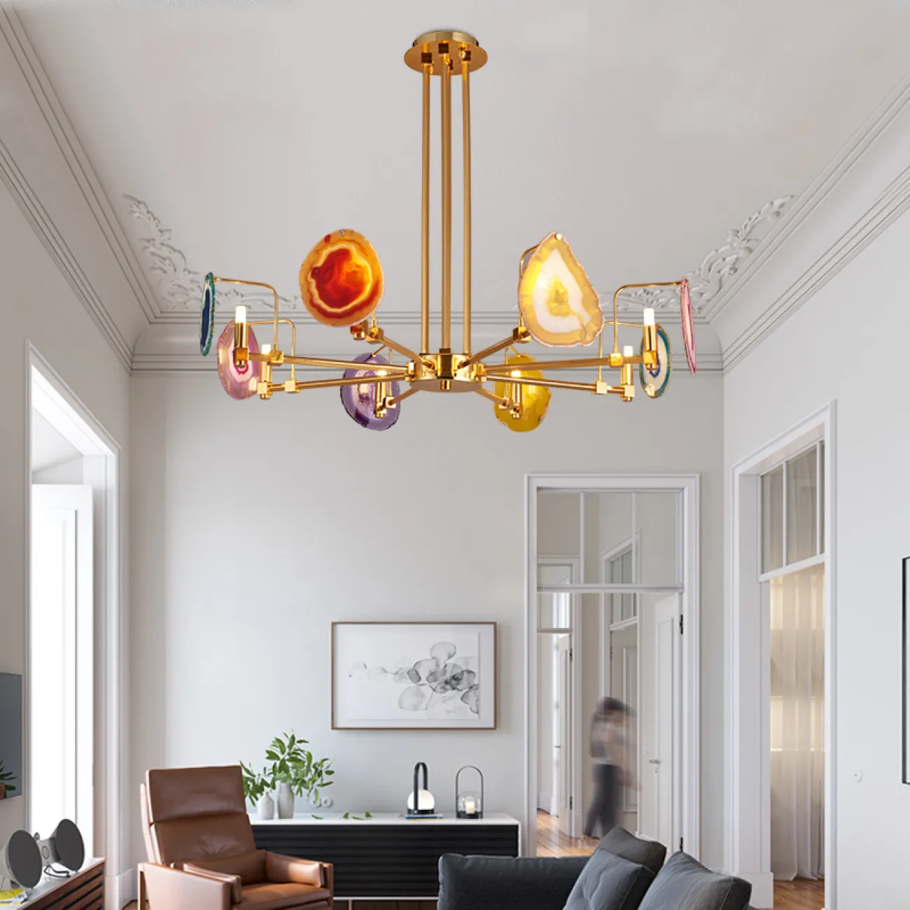 Люстра на штанге AGATE 4 Multicolored 8 от ImperiumLoft