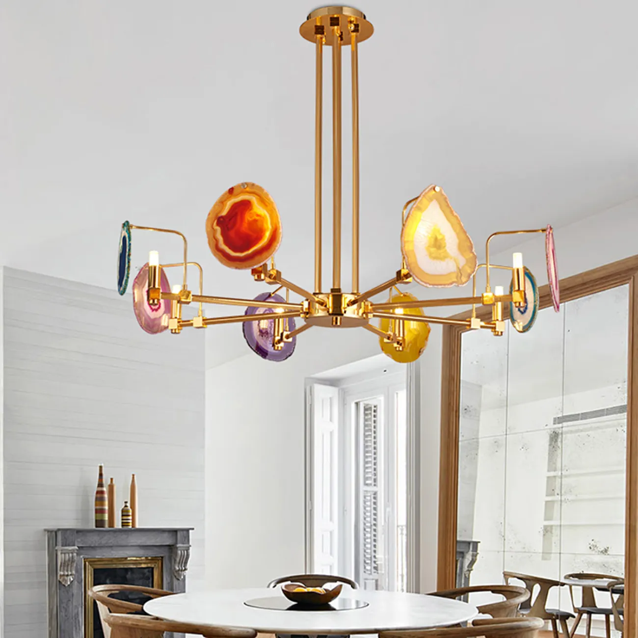 Люстра на штанге AGATE 4 Multicolored 8 от ImperiumLoft