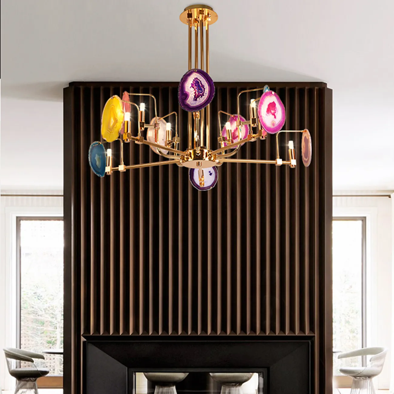 Люстра на штанге AGATE 4 Multicolored 6 от ImperiumLoft
