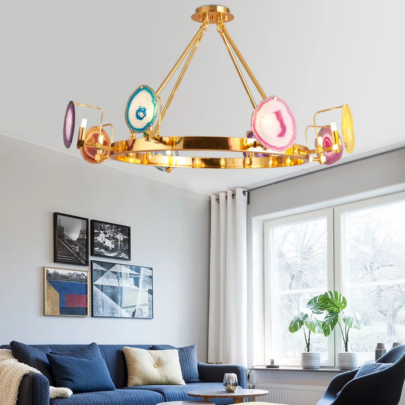 Люстра на штанге AGATE 4 Multicolored 6 от ImperiumLoft