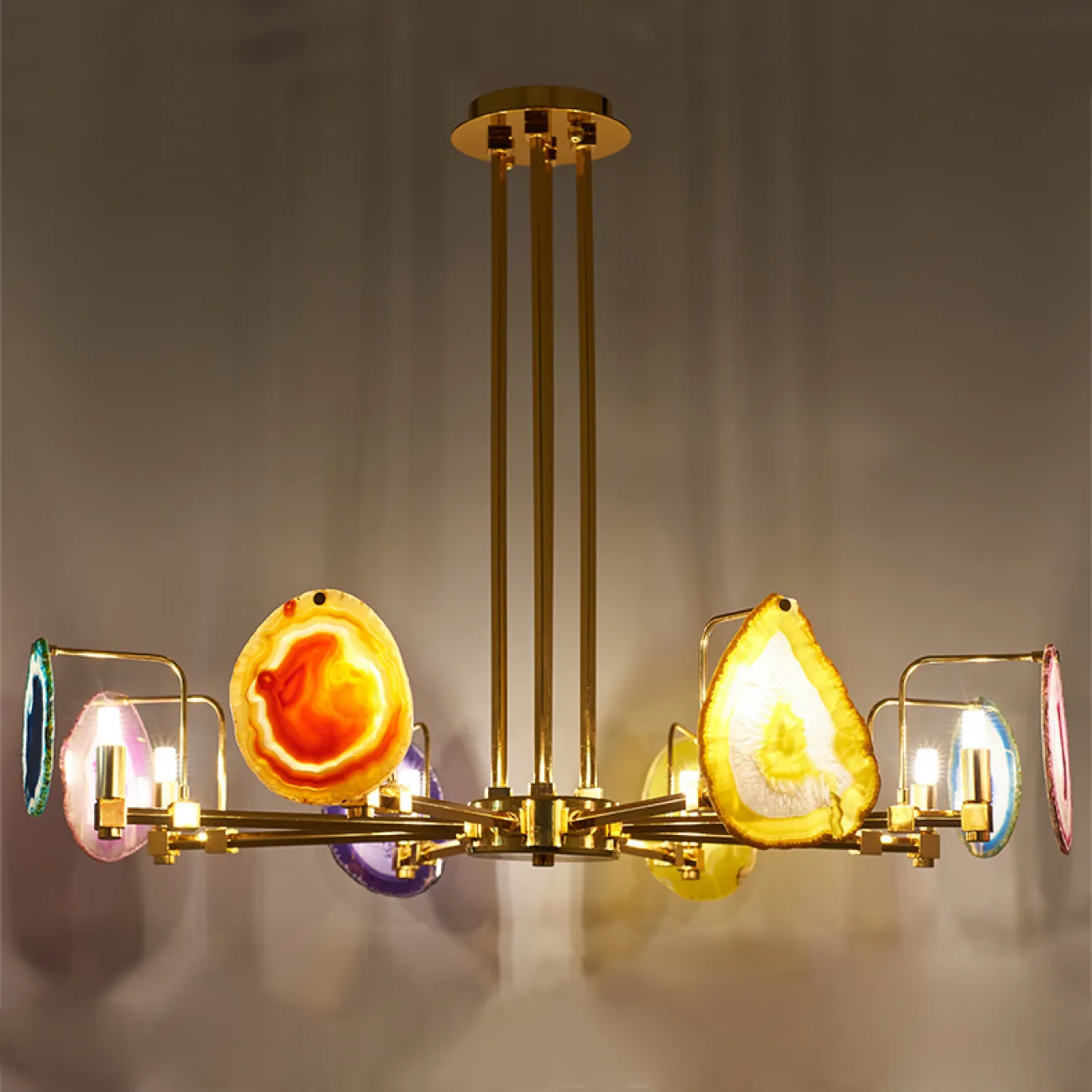 Люстра на штанге AGATE 4 Multicolored 6 от ImperiumLoft