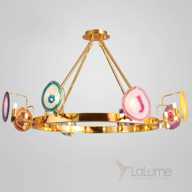 Люстра на штанге AGATE 4 Multicolored  8 Ring от ImperiumLoft