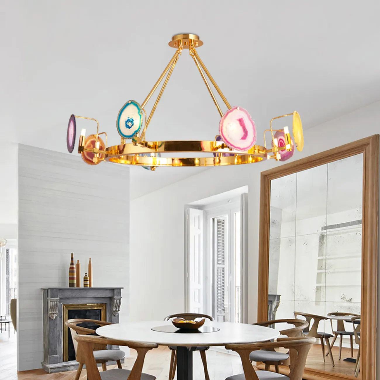 Люстра на штанге AGATE 4 Multicolored 6 от ImperiumLoft
