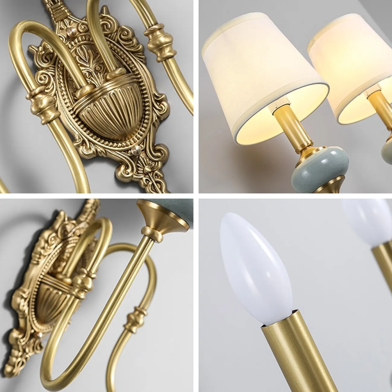 Бра в современном американском стиле с текстильными абажурами ZOE WALL