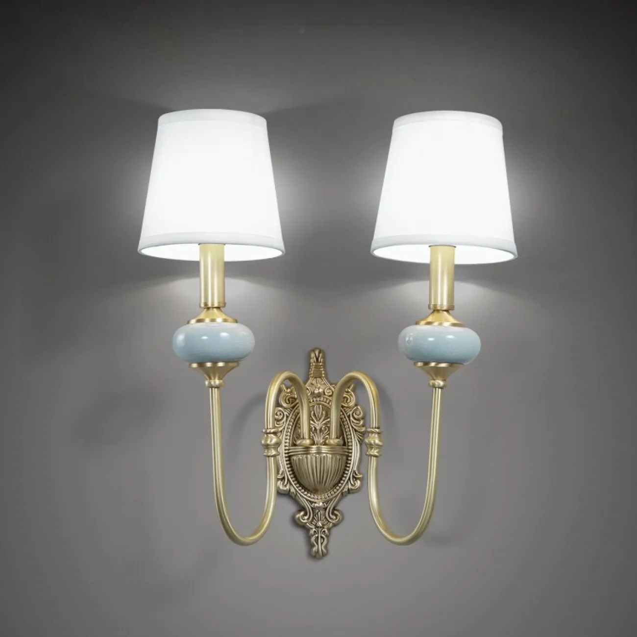 Бра в современном американском стиле с текстильными абажурами ZOE WALL