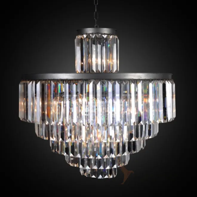 Люстра RH 1920s Odeon Clear Glass Fringe Chandelier - 6 rings от LaLume