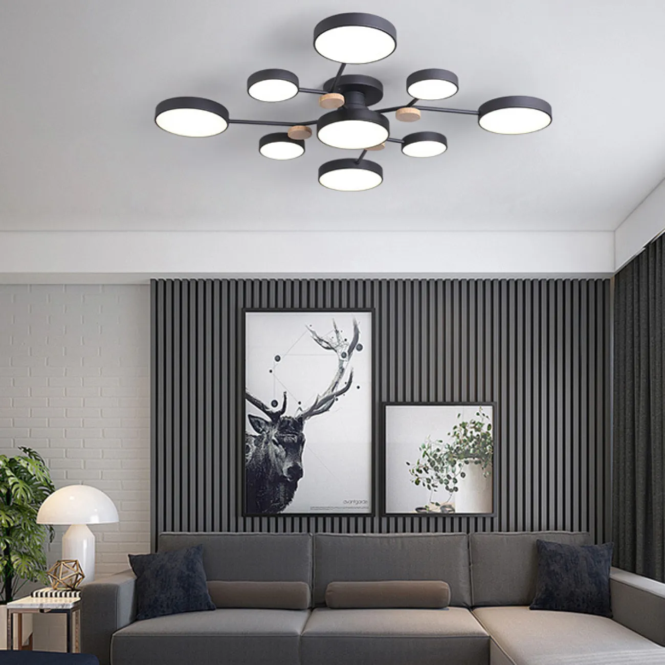 Потолочная люстра GAMMA D98 Grey от ImperiumLoft Потолочная люстра GAMMA D98 Grey от ImperiumLoft