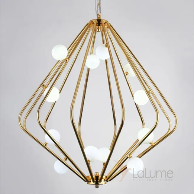 Люстра Cage with white balls Chandelier от ImperiumLoft