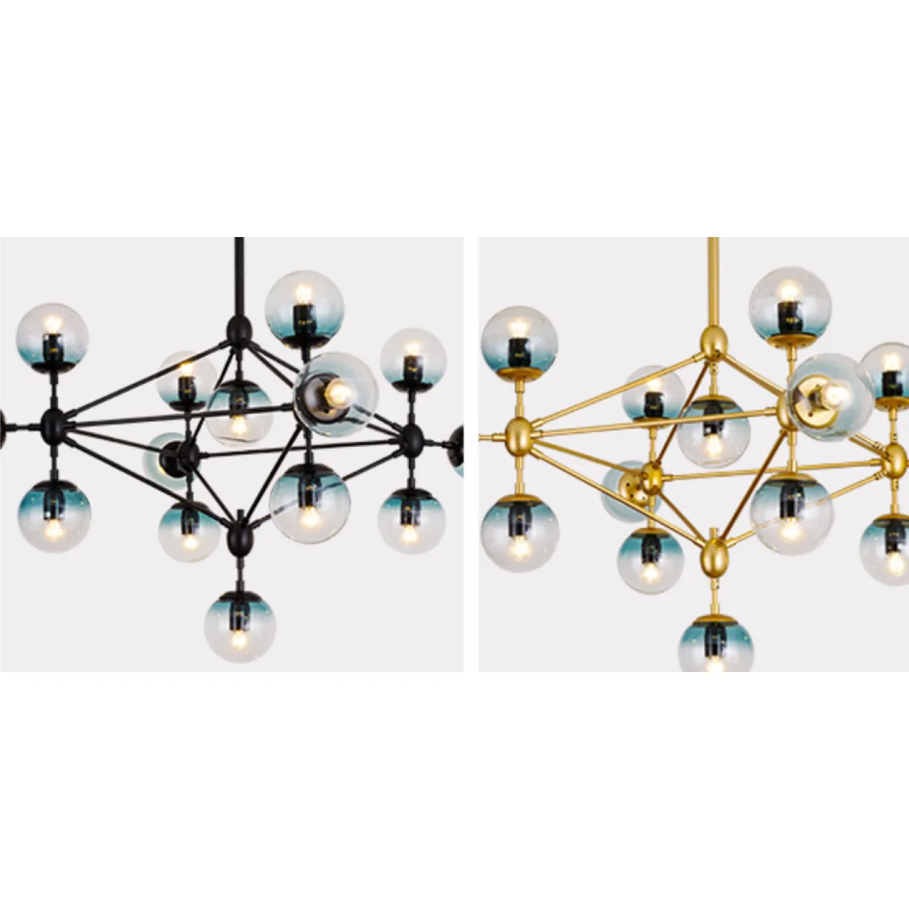 Люстра Modo Chandelier Globes Blue Ambre Gold от LaLume