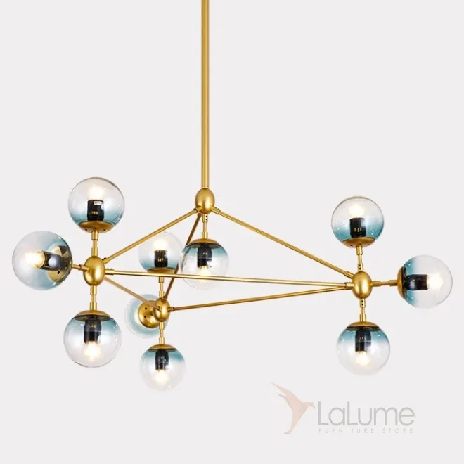 Люстра Modo Chandelier Globes Blue Ambre Gold от LaLume