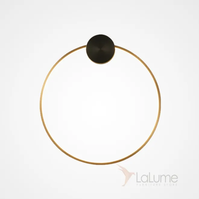 Серия настенных светодиодных светильников с кольцевым корпусом из натуральной и черненой латуни WOLKE WALL D50 Brass