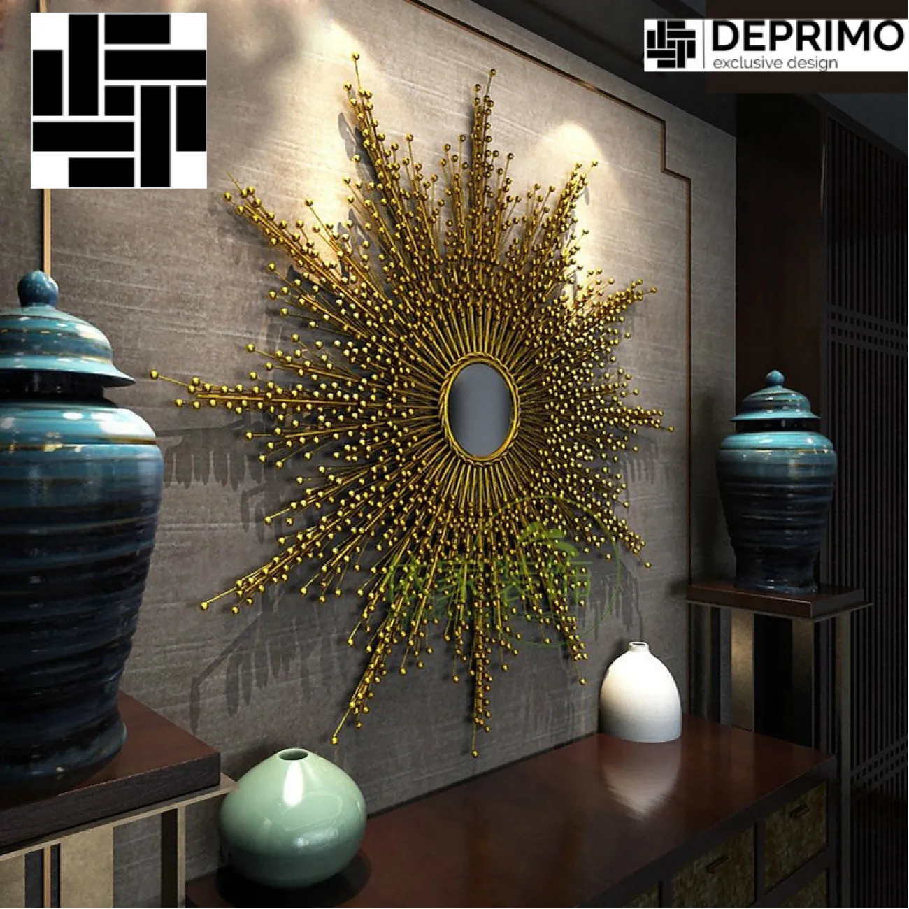 Дизайнерский настенный декор зеркало LaLume-KKK00399