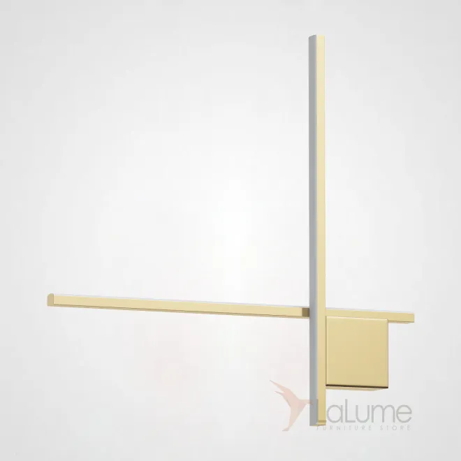 Серия настенных светодиодных светильников с прямоугольными перекрестными плафонами на квадратном креплении STICH B L50 Brass