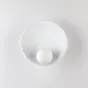 Дизайнерский настенный светильник с матовым шарообразным плафоном из стекла на белом дисковидном основании SESSEL