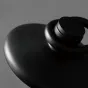Торшер на угловом кронштейне с деревянной стойкой и вращающимся спотом с поворотным переключателем ENSIO Black