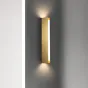 Серия настенных светодиодных светильников с прямоугольной LED-панелью в металлическом корпусе цвета латунь KANNY H50