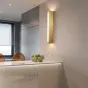 Серия настенных светодиодных светильников с прямоугольной LED-панелью в металлическом корпусе цвета латунь KANNY H50
