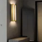 Серия настенных светодиодных светильников с прямоугольной LED-панелью в металлическом корпусе цвета латунь KANNY H50