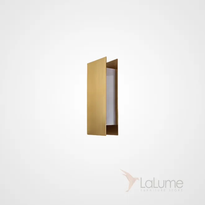 Серия настенных светодиодных светильников с прямоугольной LED-панелью в металлическом корпусе цвета латунь KANNY H30