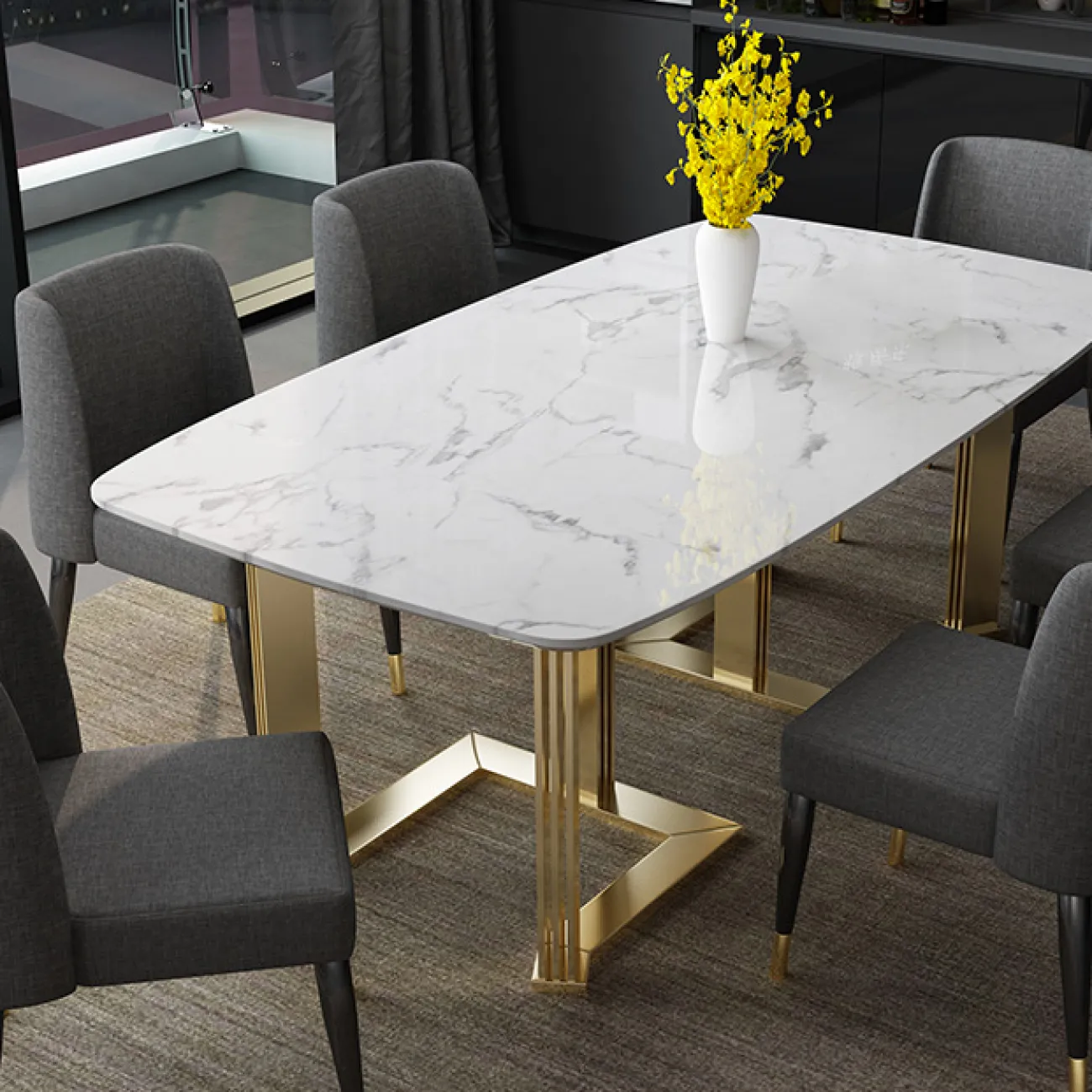 Дизайнерский обеденный стол LaLume-AZ00275 Дизайнерский обеденный стол LaLume-AZ00275