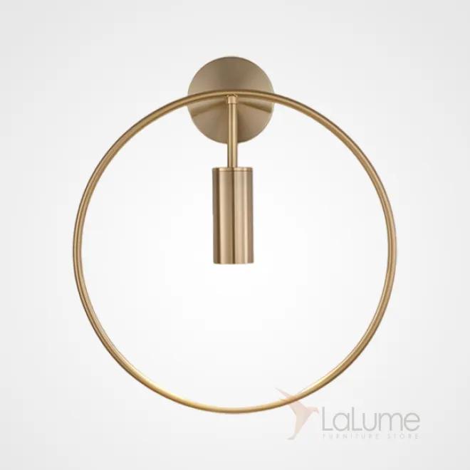 Серия настенных светильников с цилиндрическим плафоном на кольцевом каркасе с круглым креплением VELMA D35 Gold Серия настенных светильников с цилиндрическим плафоном на кольцевом каркасе с круглым креплением VELMA D35 Gold