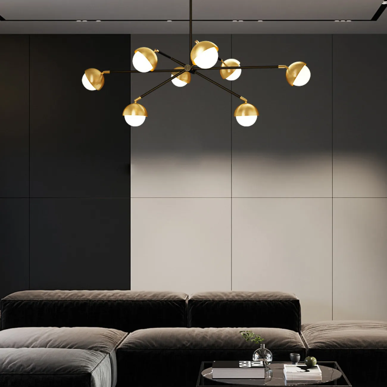 Потолочная люстра KENDALL L8 Black Gold от ImperiumLoft