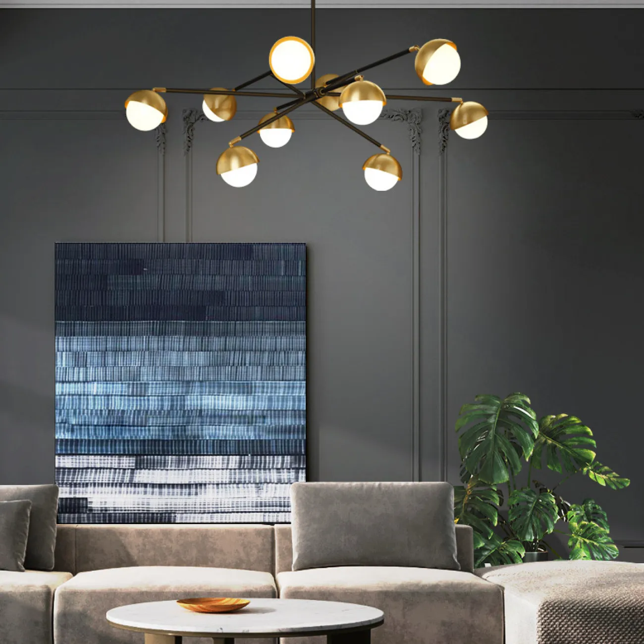 Потолочная люстра KENDALL L6 Black Gold от ImperiumLoft