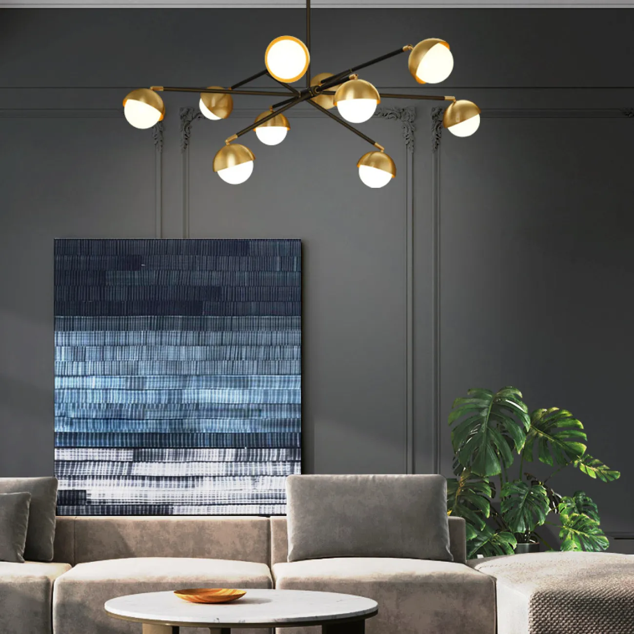 Потолочная люстра KENDALL L8 Black Gold от ImperiumLoft