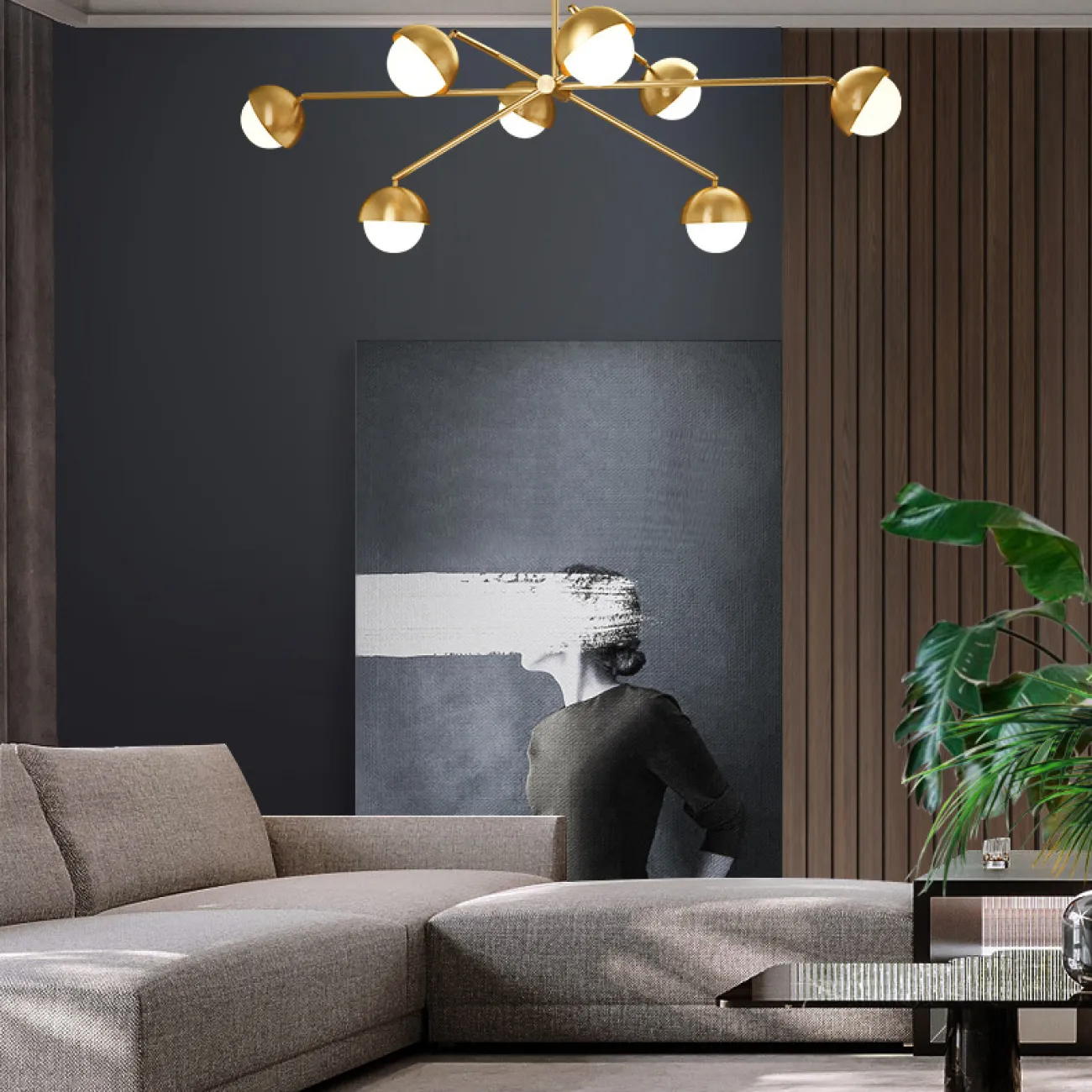 Потолочная люстра KENDALL L8 Black Gold от ImperiumLoft