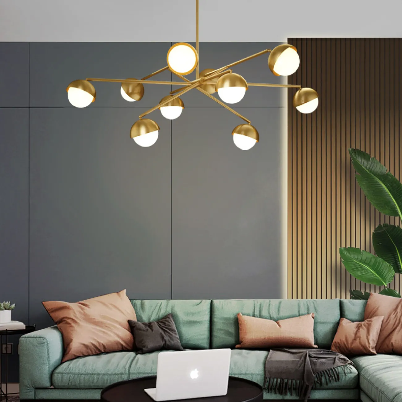 Потолочная люстра KENDALL L8 Black Gold от ImperiumLoft