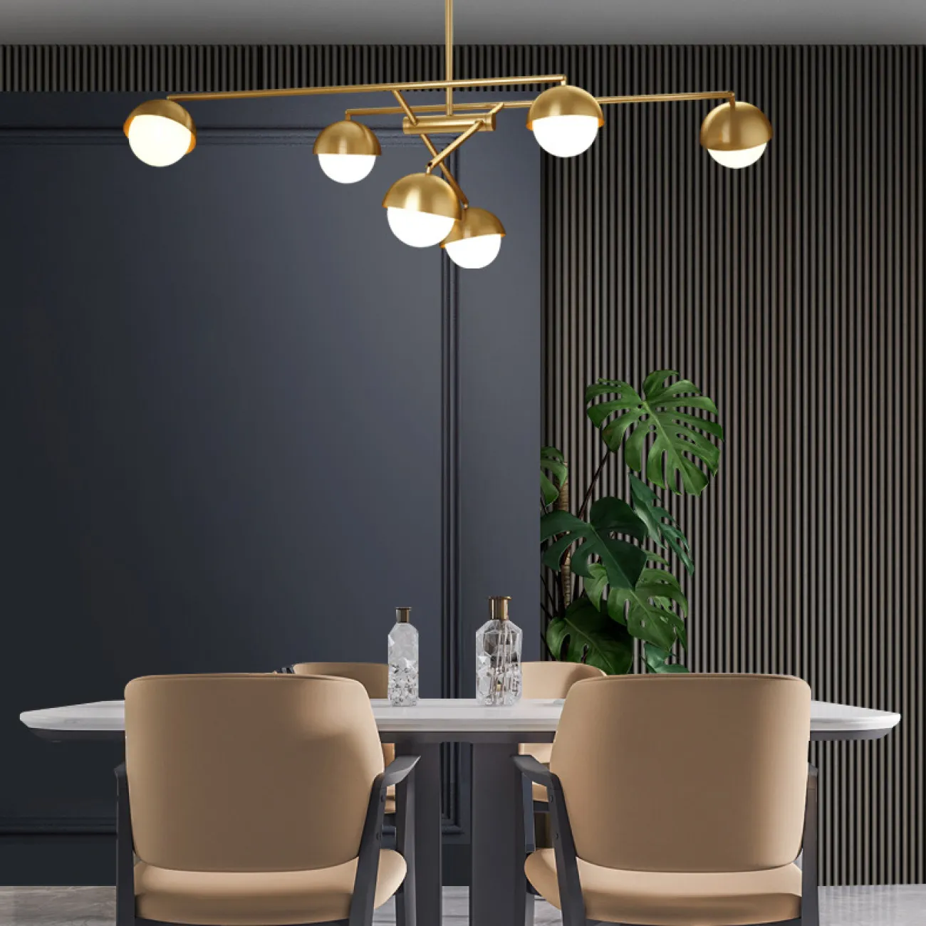 Потолочная люстра KENDALL L8 Black Gold от ImperiumLoft