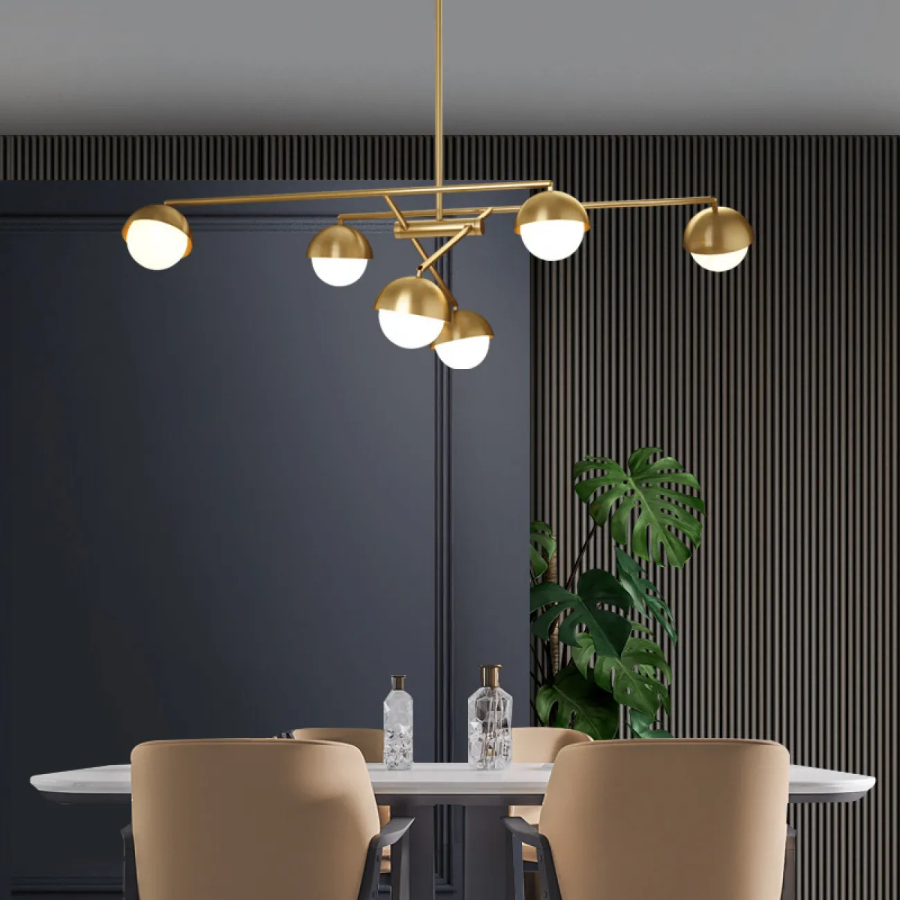 Потолочная люстра KENDALL L6 Black Gold от ImperiumLoft